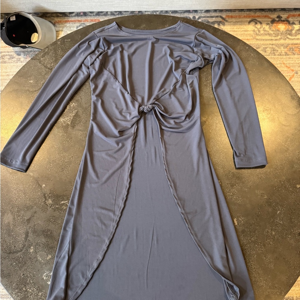Lulu's Slate Long Sleeve Dress